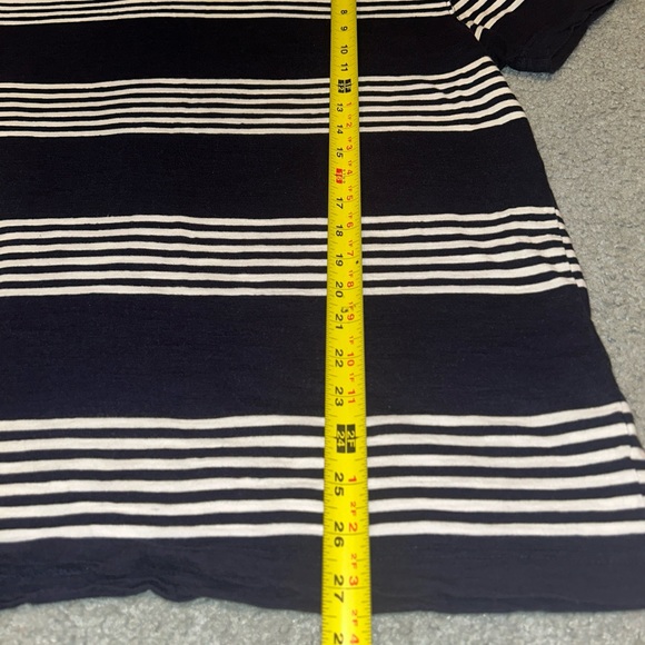 Old Navy Shirt Mens Large Blue White Striped Short Sleeve Tee Casual Top Preppy - Picture 7 of 14